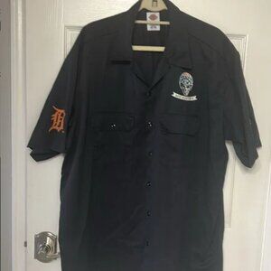 Dickies Made in Detroit Tigers Button Down mechanic Work Shirt 2XL